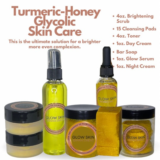 TURMERIC, HONEY & GLYCOLIC SKIN CARE KIT Glow Skin Enhancement