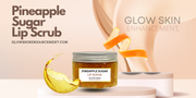 Pineapple sugar lip scrub with a jar and orange slices on a light background